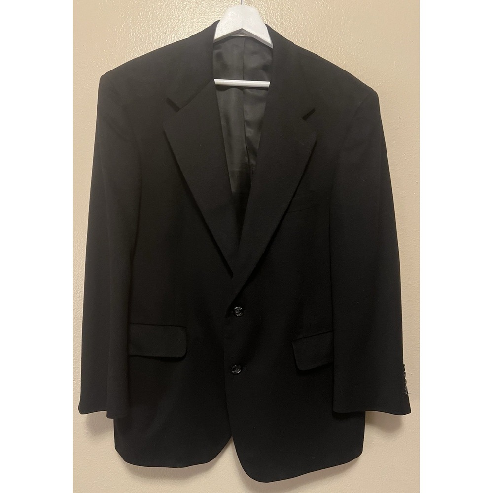John W. Nordstrom Loro Piana Blazer 42S Black 100%‎ Cashmere Sport Coat USA Made